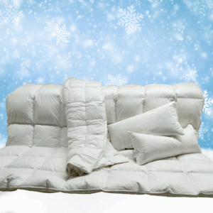 Daunendecke, 3-Kammer-Kissen-Unterbett